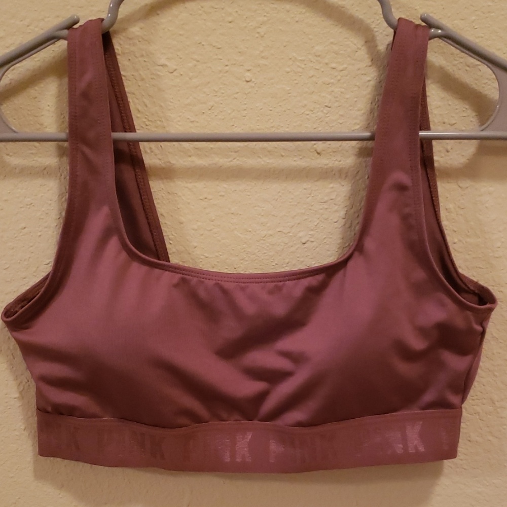 Pink sports bra